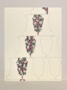 Armaments and Fortifications Series, 2021. gel pen, prisma pencil, micro-glitter. 14x11